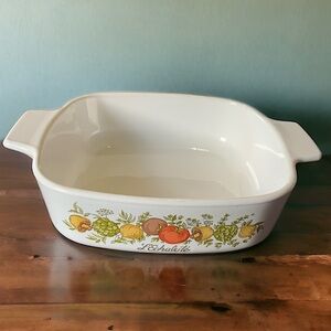 Vtg Rare Corningware Spice of Life “L’Echalote” 1 Qt Casserole Dish Stamped 27